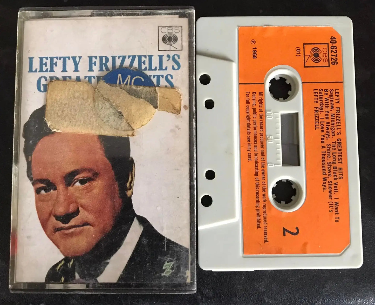 Lefty Frizzell's Greatest Hits Album, CBS, 40-62726, Vintage Cassette Magretro