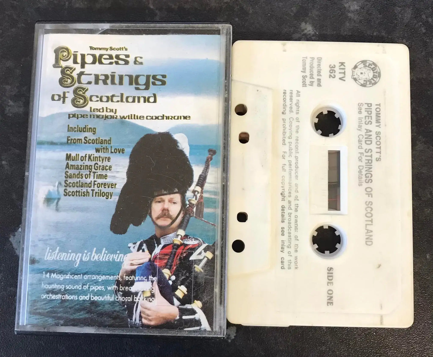 The Pipes & Strings of Scotland Album, kitv 362, Scotdisc, Vintage Cassette Magretro