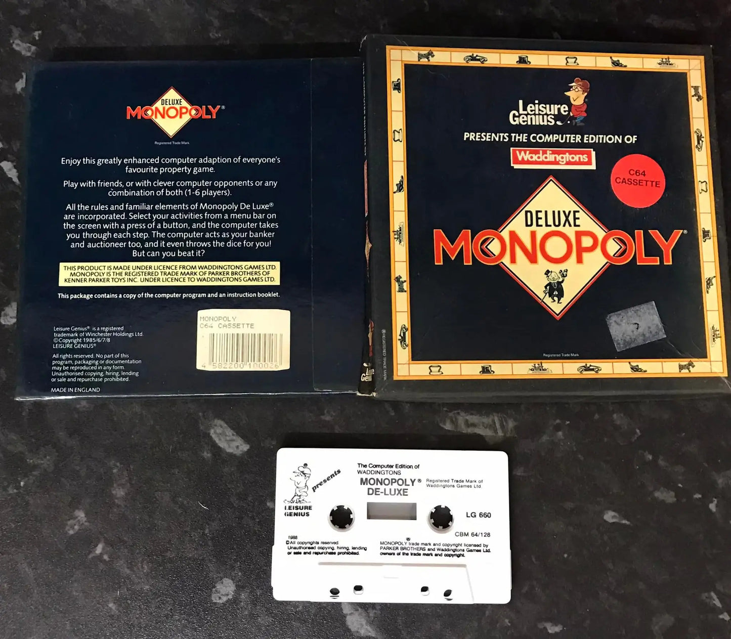 Deluxe Monopoly, C64, Released by Leisure Genius (RARE), WORKING Magretro