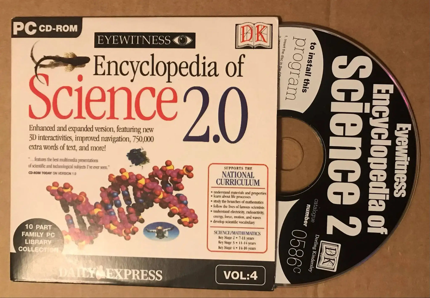 Encyclopedia Of Science 2.0 / Volume 4 - Newspaper Promo- PC GAME CD rom Magretro