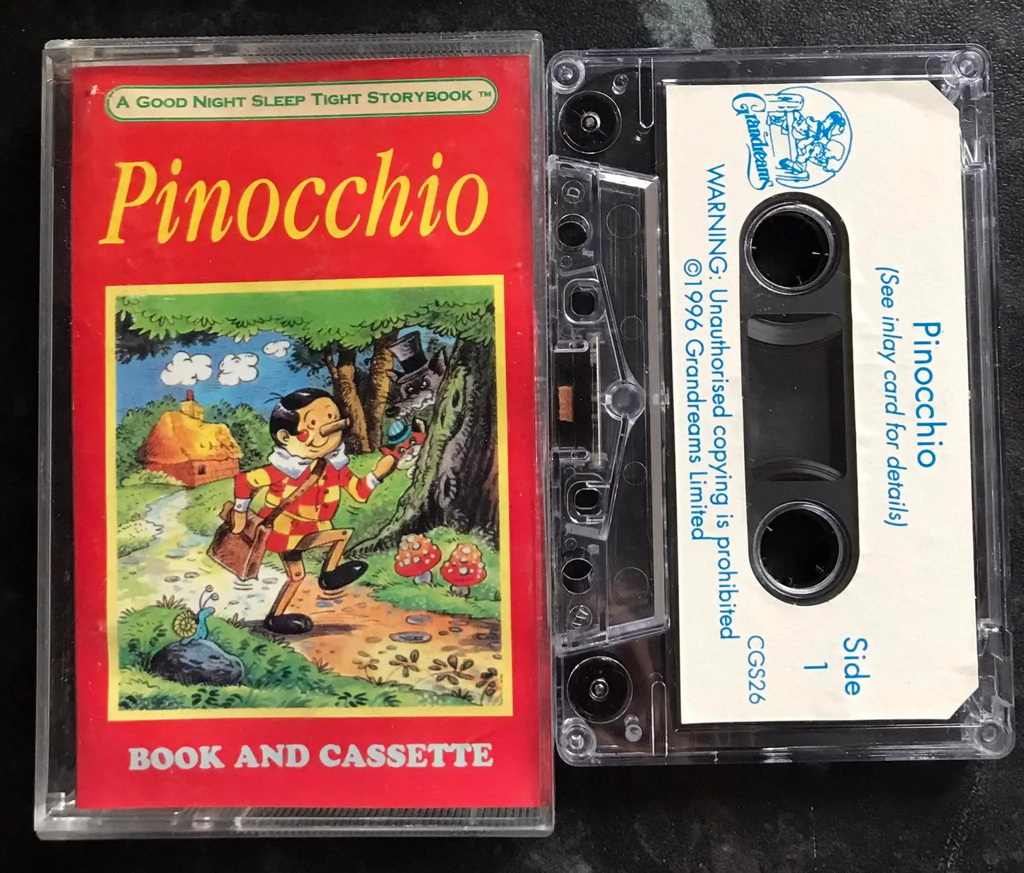 Pinocchio by Grandreams Ltd, Audio Storybook, Vintage Cassette Magretro
