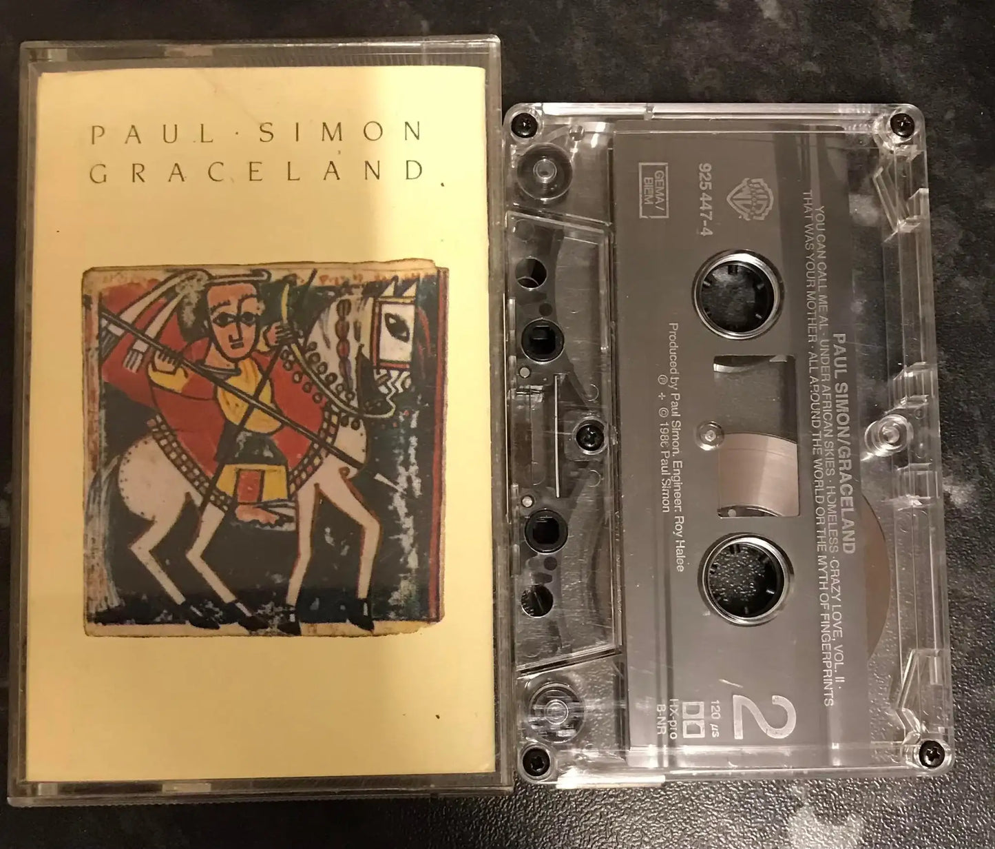 Paul Simon, Graceland Album, WB 925-447-4, WX52C, Vintage Cassette Magretro