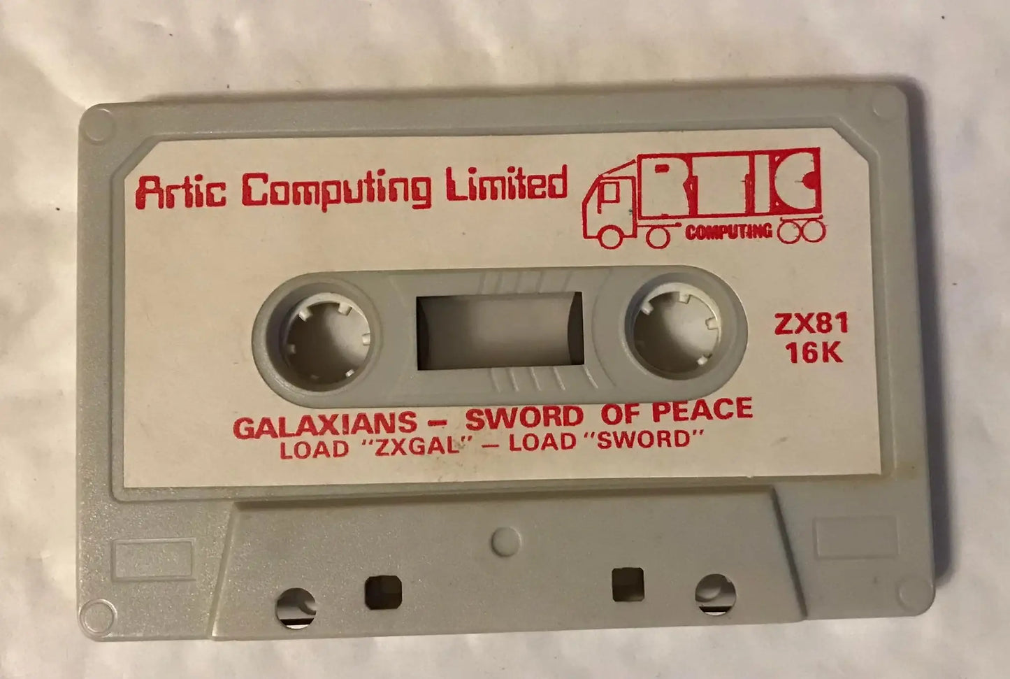 Vintage cassette tape with 'Artic Computing Limited' branding on a textured background