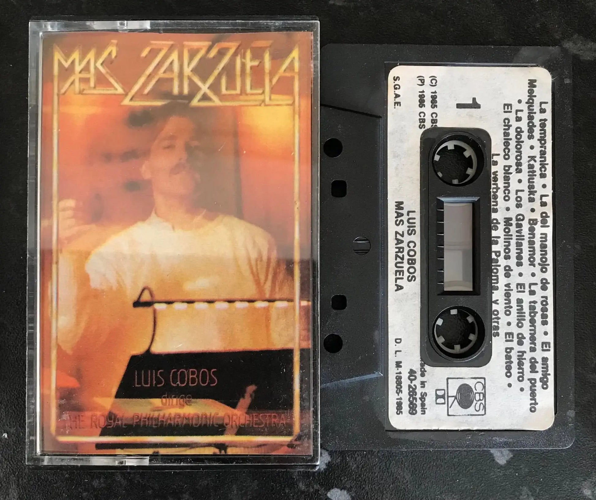 Mas Zarzuela Album, Luis Cobos, Dirige, CBS, 40-26569, Vintage Cassette Magretro