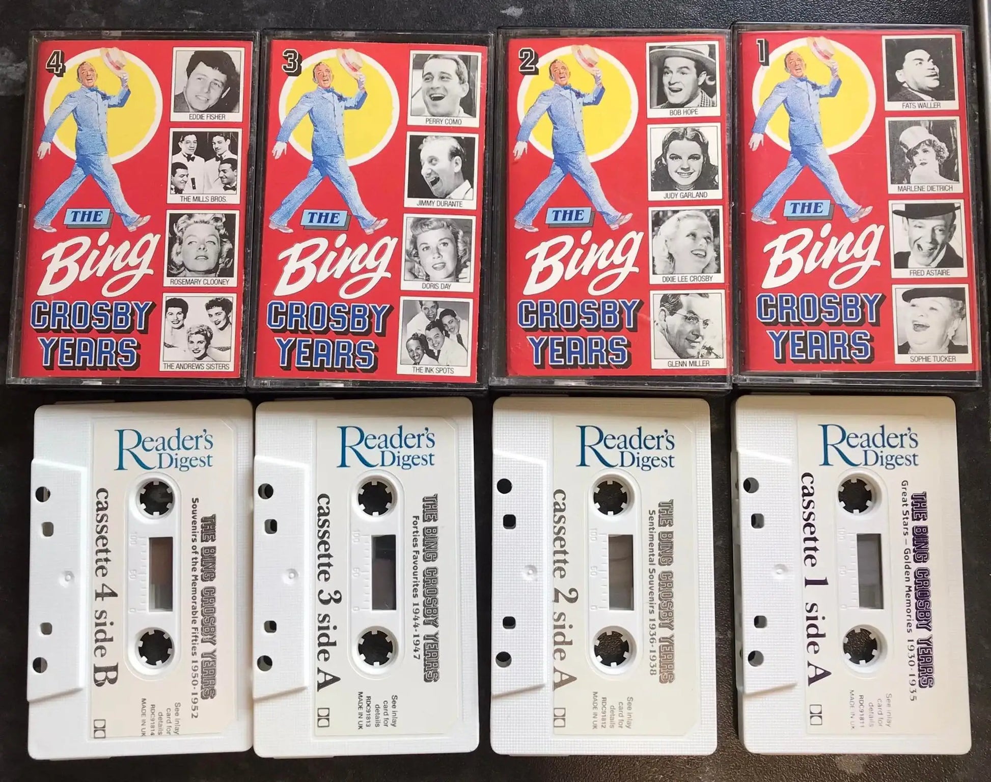 The Bing Crosby Years, 4 Tape Set, RDC 91811, Vintage Cassette Magretro
