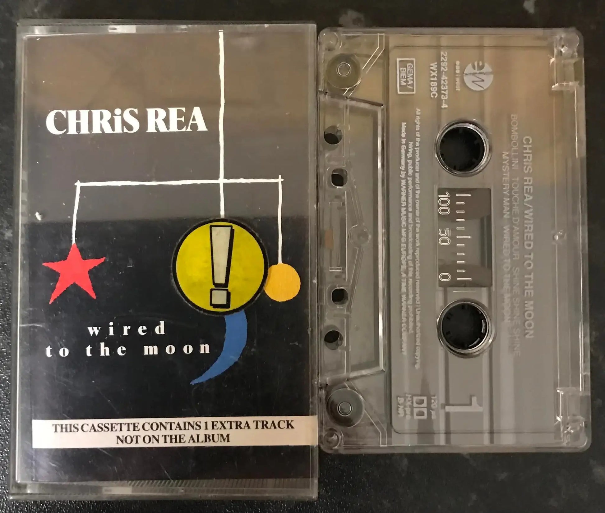 Chris Rea, Wired to the Moon Album, EastWest, 2292-42373-4, Vintage Cassette Magretro