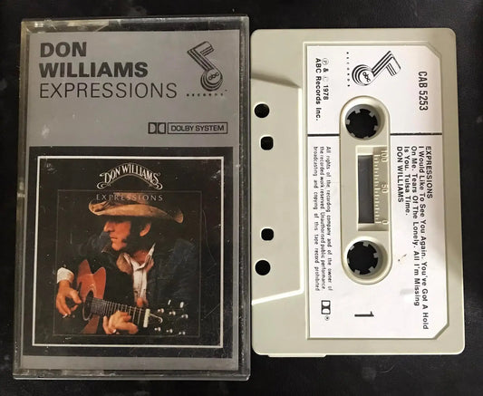 Don Williams, Expressions Album, ABC Records, CAB 5253, Vintage Cassette Magretro