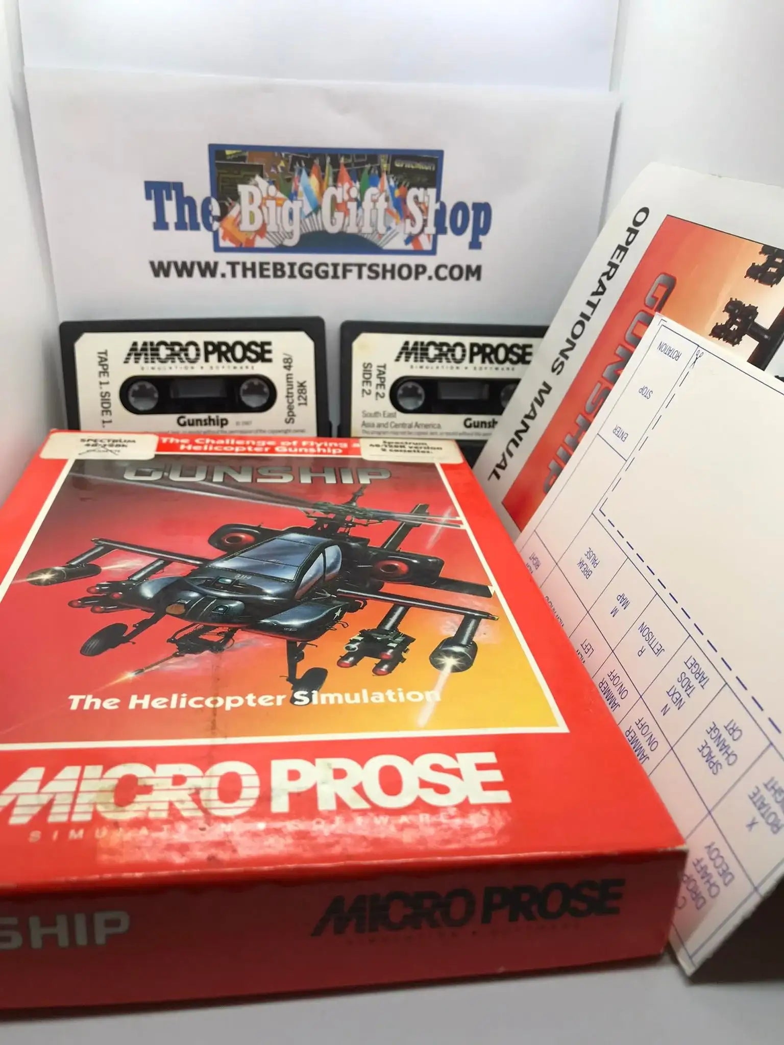 Gunship, 48k (twin cassettes), ZX Spectrum by Microprose, WORKING Magretro