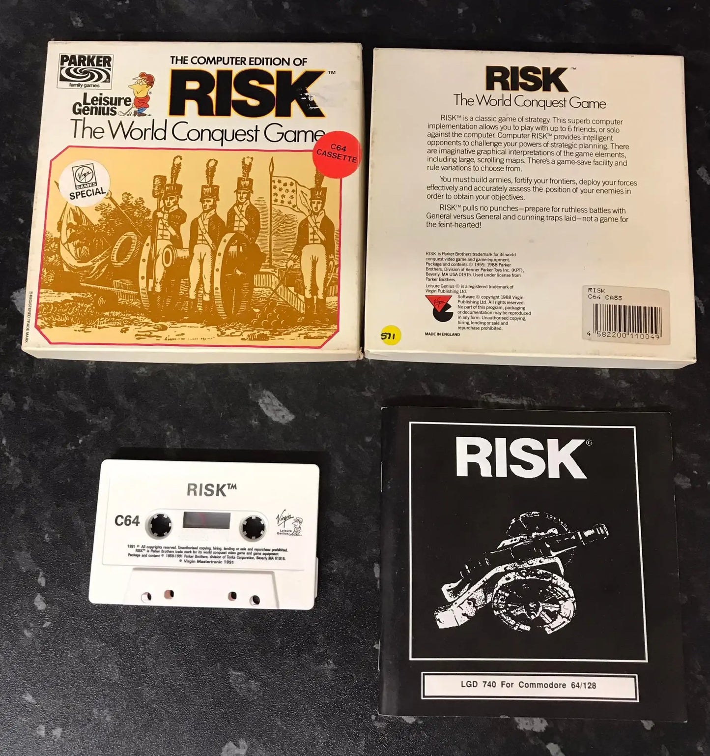 Risk, World Conquest Game, C64, Released by Leisure Genius (RARE) WORKING Magretro