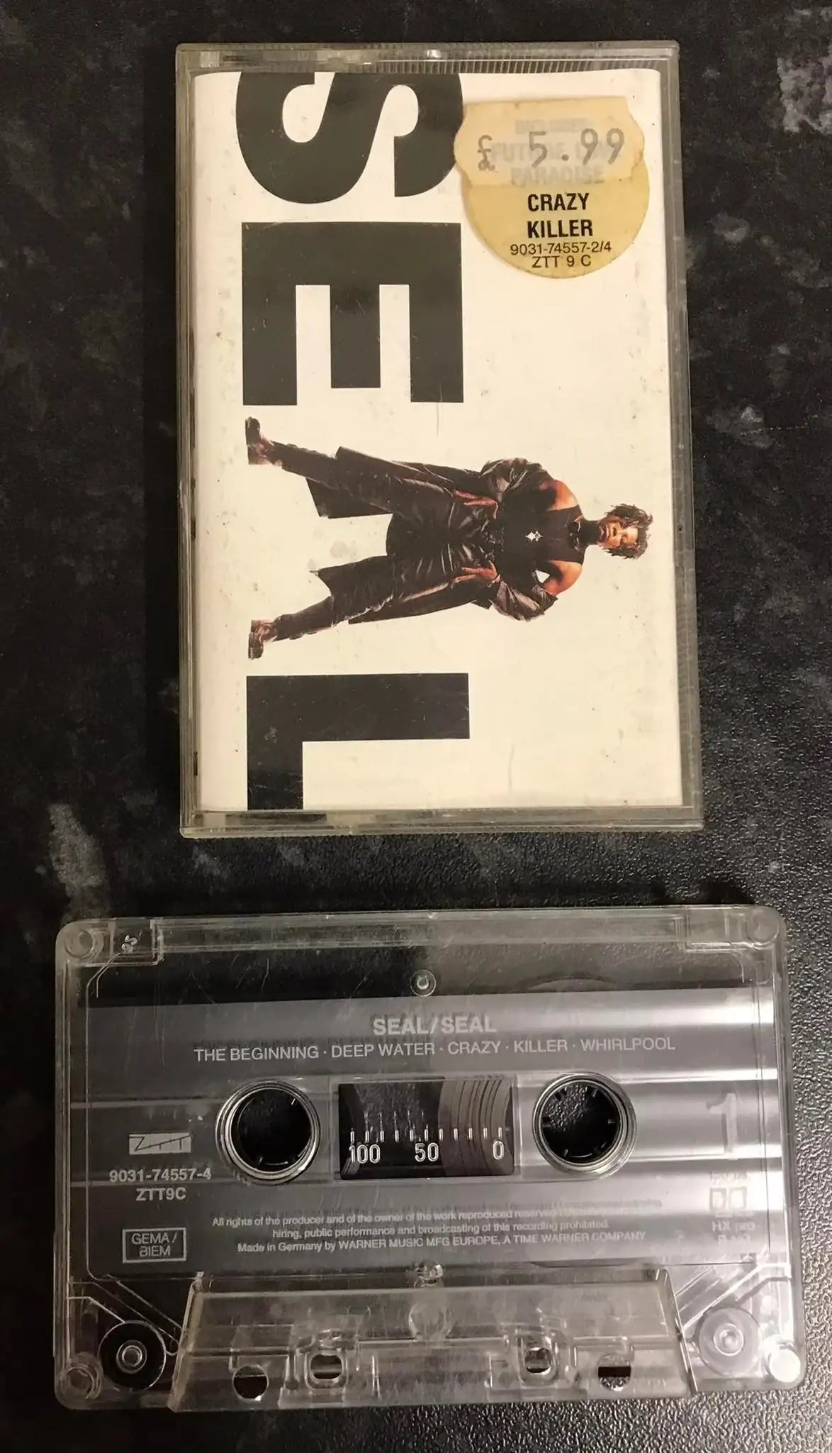 Seal, Seal Album, Self Titled ZTT8C, 9031-74557-4, Vintage Cassette Magretro