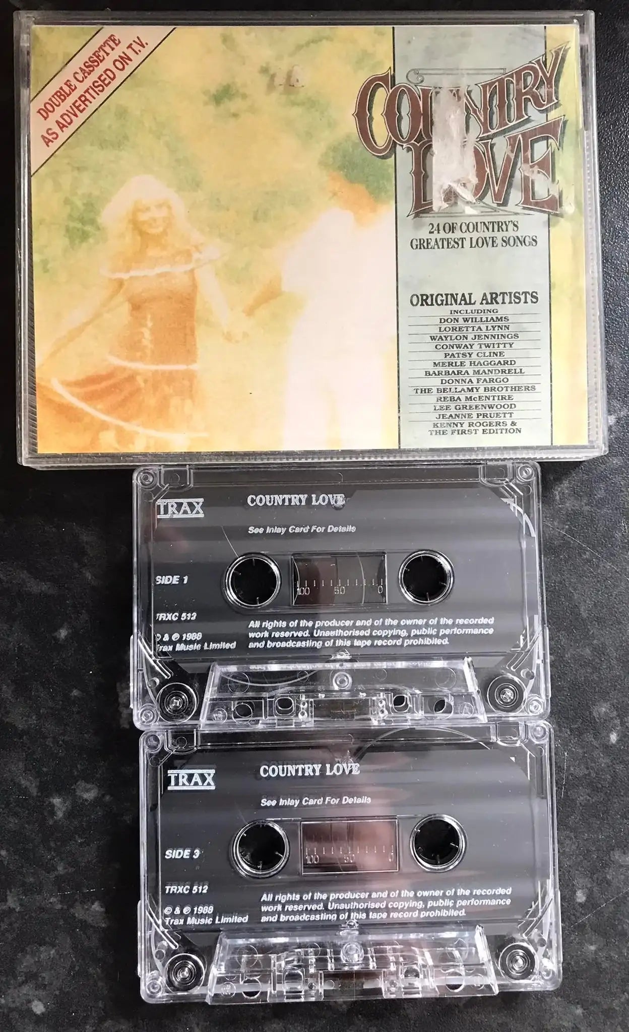 Country Love Double Album, TRAX, trxc 512, Vintage Cassette Magretro