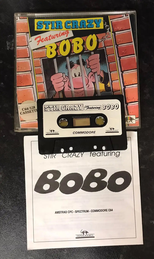 Stir Crazy Featuring BOBO, C64, by Infogrames, WORKING Magretro