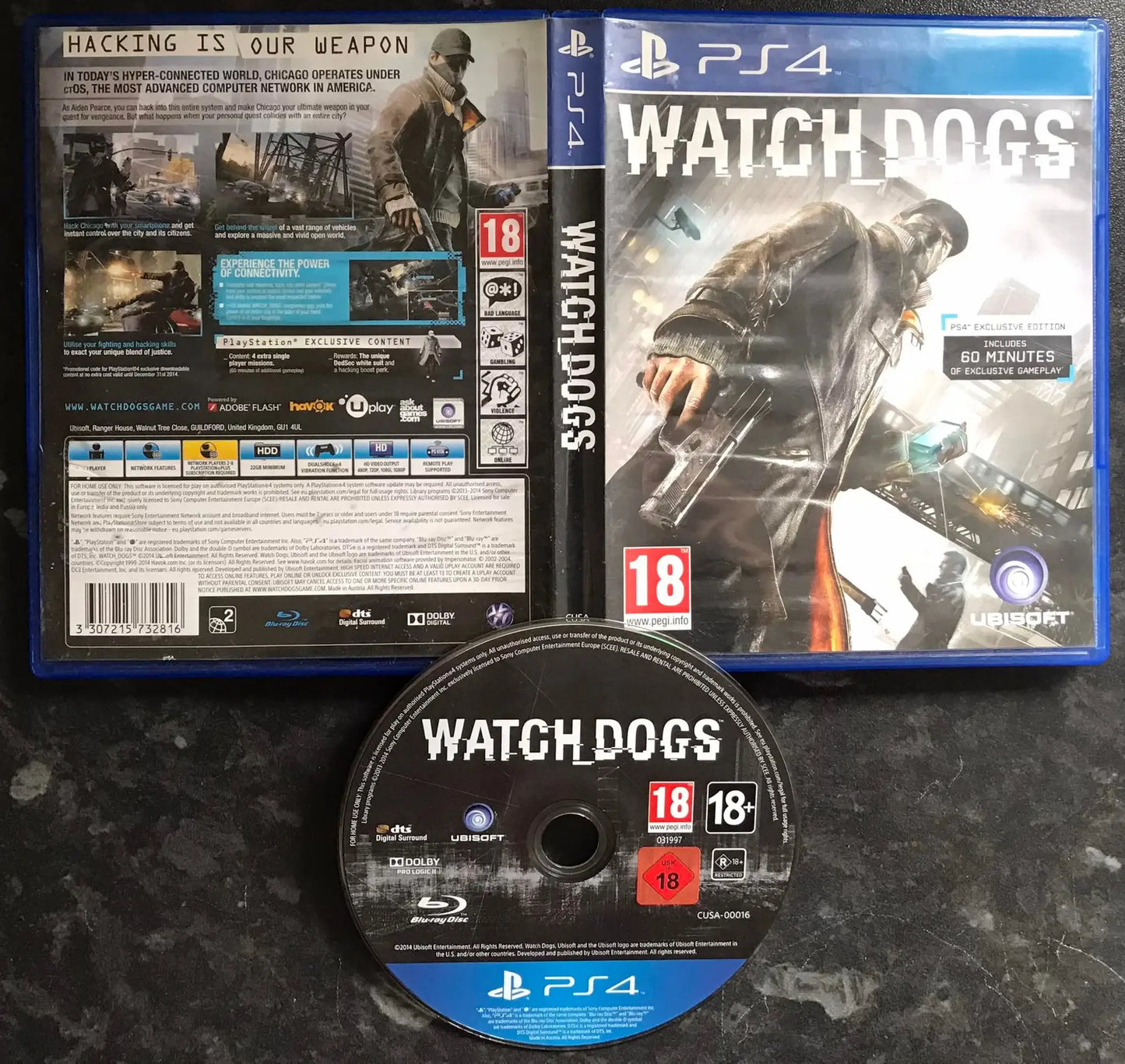 watch dogs, Playstation 4 Game, UK PAL, PS4 Magretro