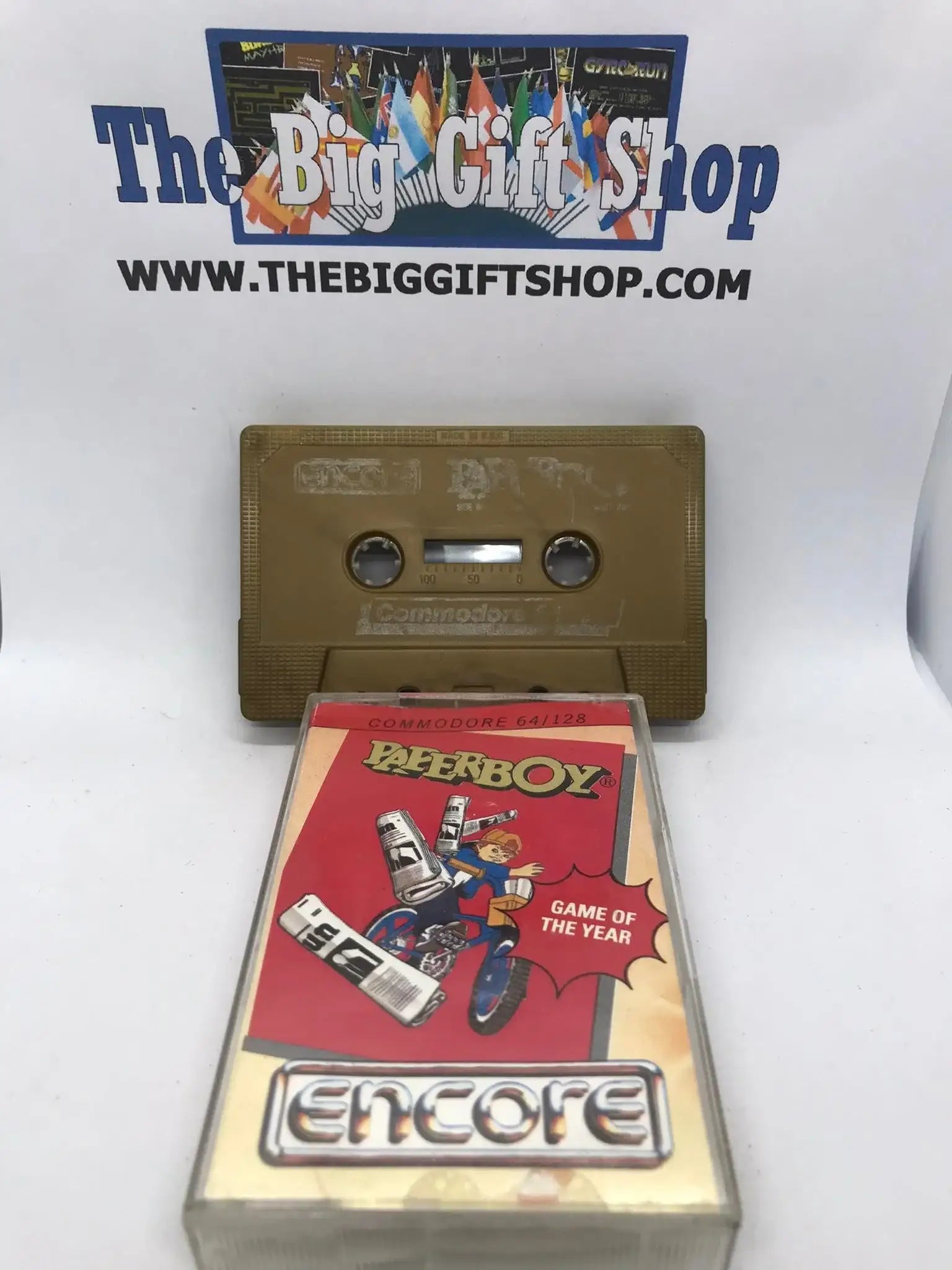 Paperboy (Encore) (RARE gold cassette), C64, Released by Encore, WORKING Magretro
