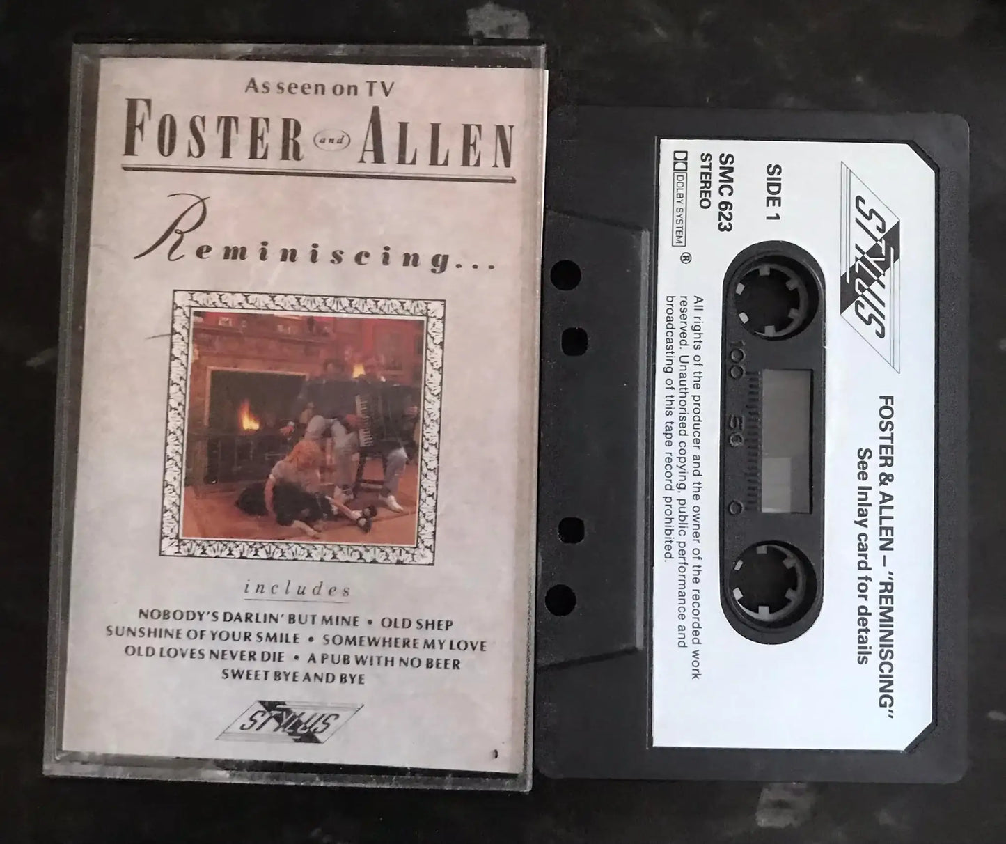 Foster & Allen, Reminiscing Album, Stylus Music, SMC 623, Vintage Cassette Magretro