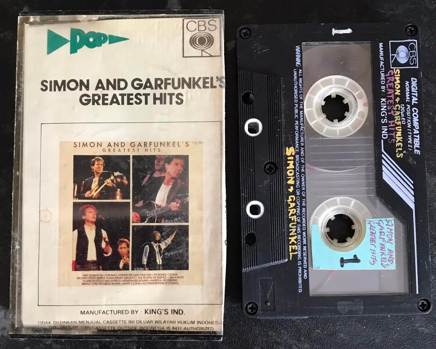 Simon & Garfunkel, Greatest Hits, Bootleg Indonesia POP King's Ind C-1761188 Magretro