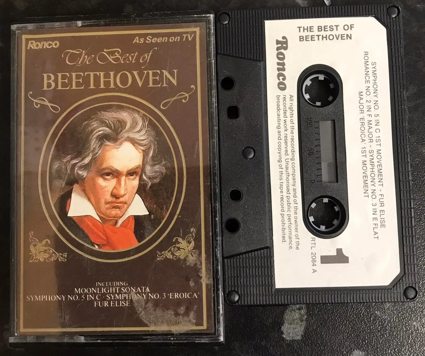 The Best of Beethoven Album, 1982 Ronco label, RTL 2084 A, Vintage Cassette Magretro