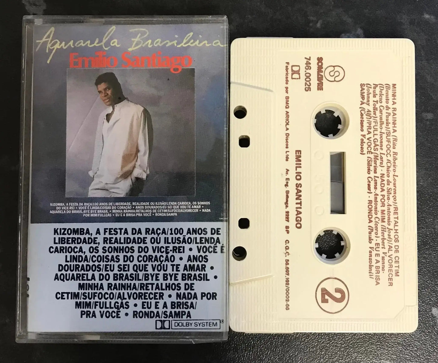 Emilio Santiago, Aquarela Brasileira Album, Som Livre,746.0025, Vintage Cassette Magretro