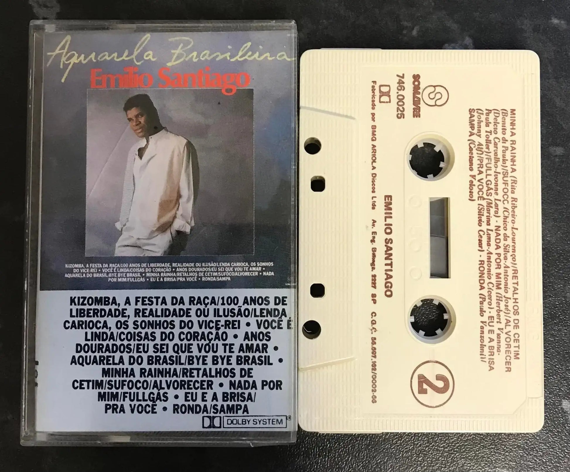 Emilio Santiago, Aquarela Brasileira Album, Som Livre,746.0025, Vintage Cassette Magretro