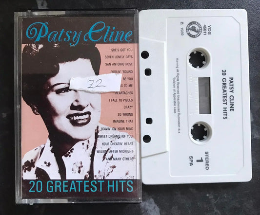 Patsy Cline, 20 Greatest Hits Album, Yesterdays Gold ,YDG 45811,Vintage Cassette Magretro