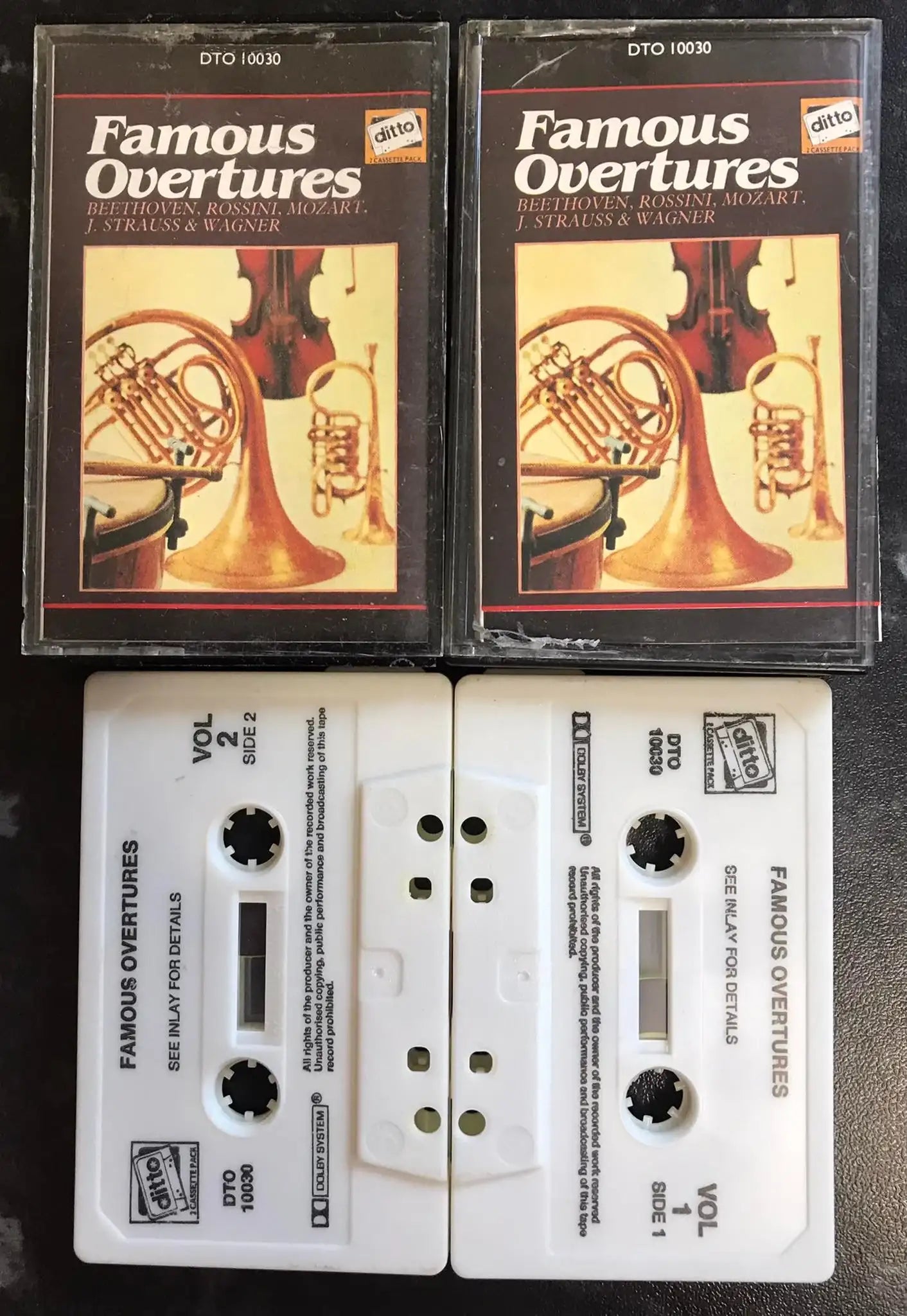 Famous Overtures Double Album, Volumes one and two, dto 10030, Vintage Cassette Magretro