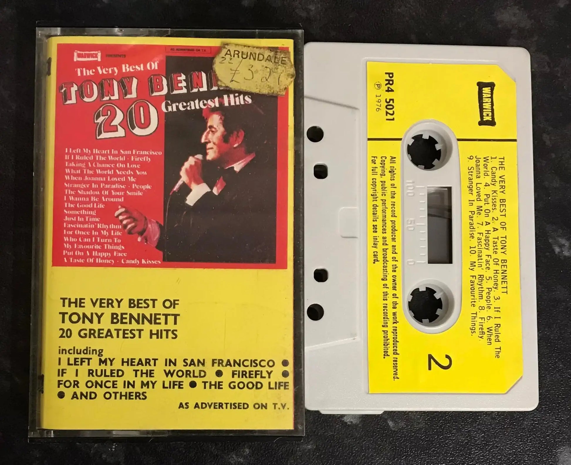 The Very Best of Tony Bennett Album, WARWICK, PR4 5021, Vintage Cassette Magretro