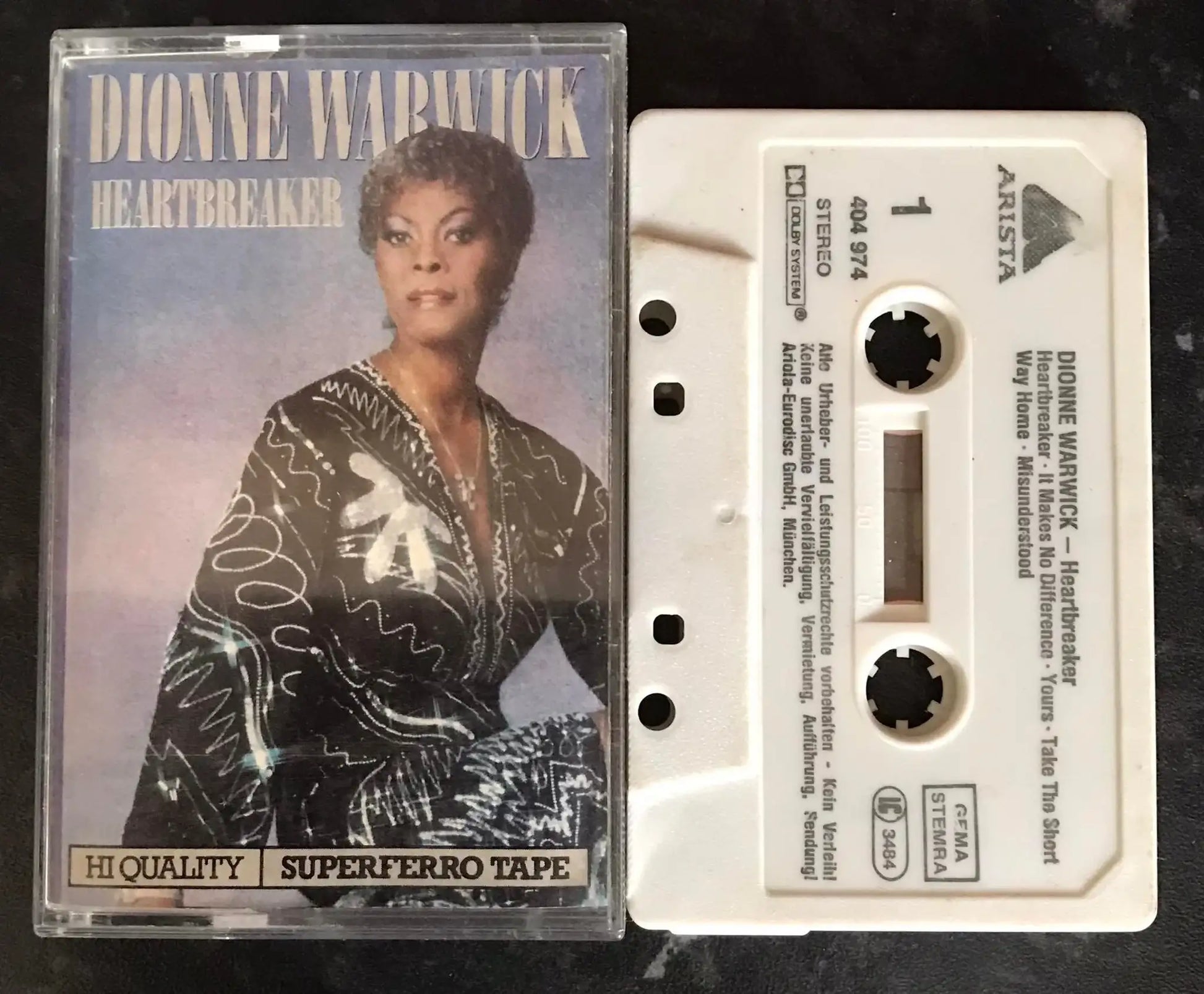 Dionne Warwick, Heartbreaker album, Arista, 404 974, Vintage Cassette Magretro