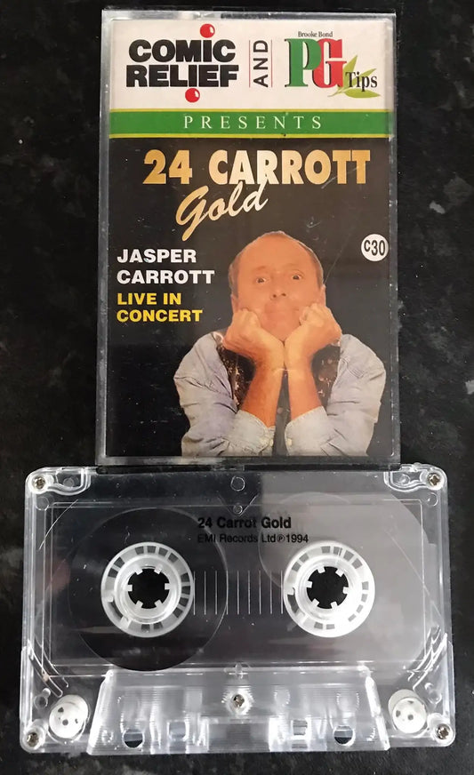 24 Carrott Gold, Jasper Carrott, Comic Relief, EMI, Promo C30, Vintage Cassette Magretro
