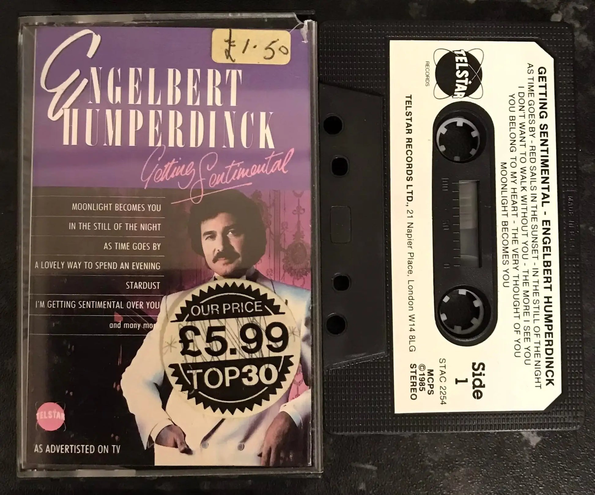 Engelbert Humperdinck, Getting Sentimental, Telstar, STAC 2254, Vintage Cassette Magretro