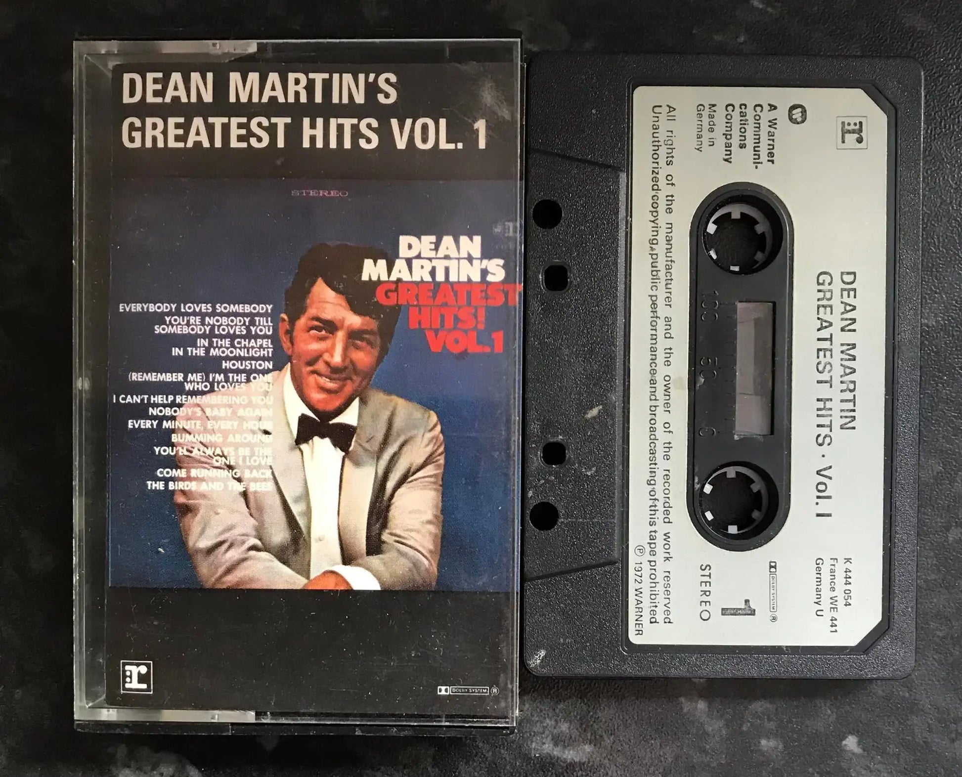Dean Martin's Greatest Hits Vol 1 Album, K 444 054, Vintage Cassette Magretro