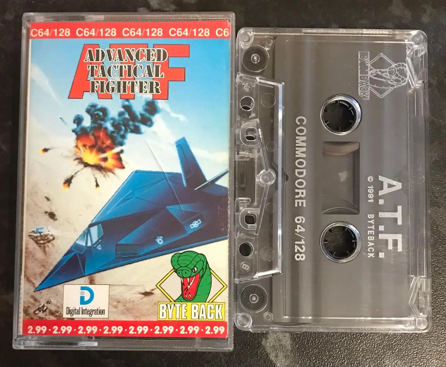 ATF, Advanced Tactical fighter, C64 game by Byte Back, RARE, WORKING Magretro