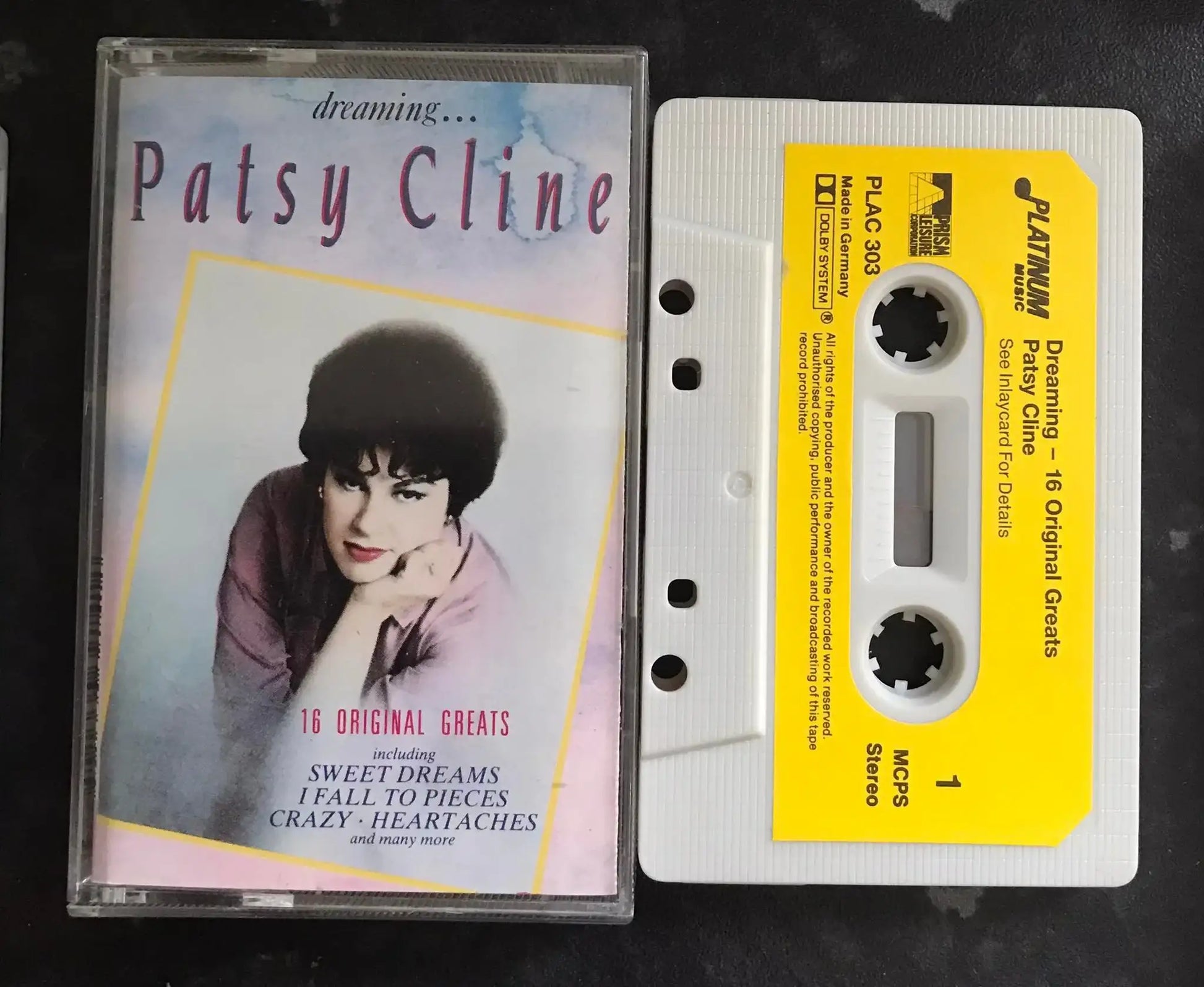 Patsy Cline, Dreaming Album, Prism Leisure, PLAC 303, Vintage Cassette Magretro