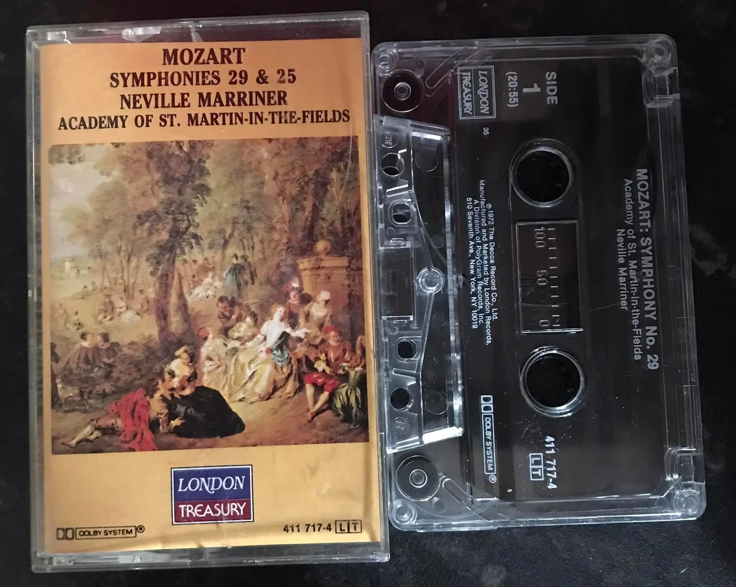 Mozart symphonies 29 and 25 Neville Marriner, 411 717-4, Vintage Cassette Magretro