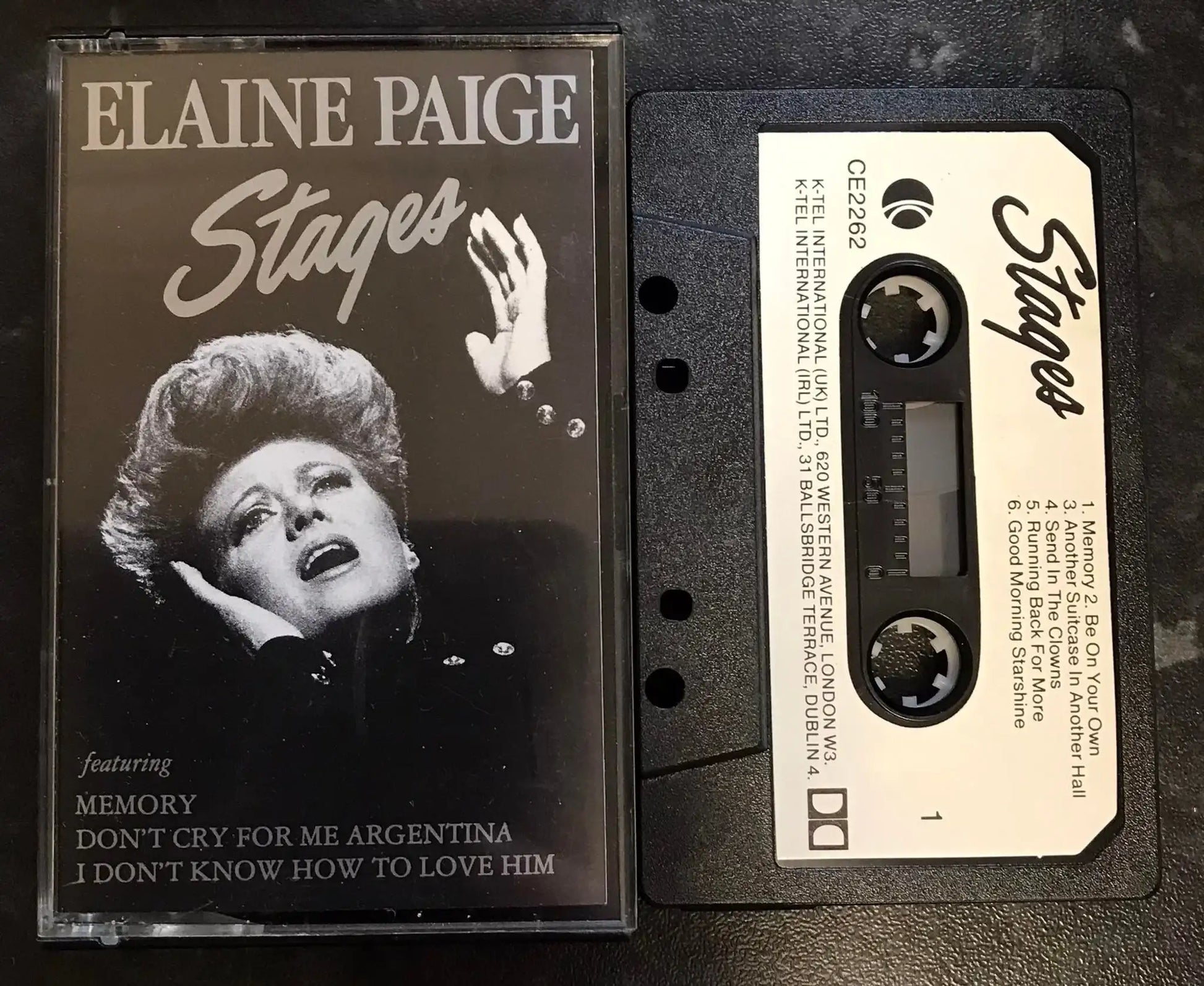 Elaine Paige, Stages Album, K-Tel, CE 2262, WEA, 24-0228-4, Vintage Cassette Magretro