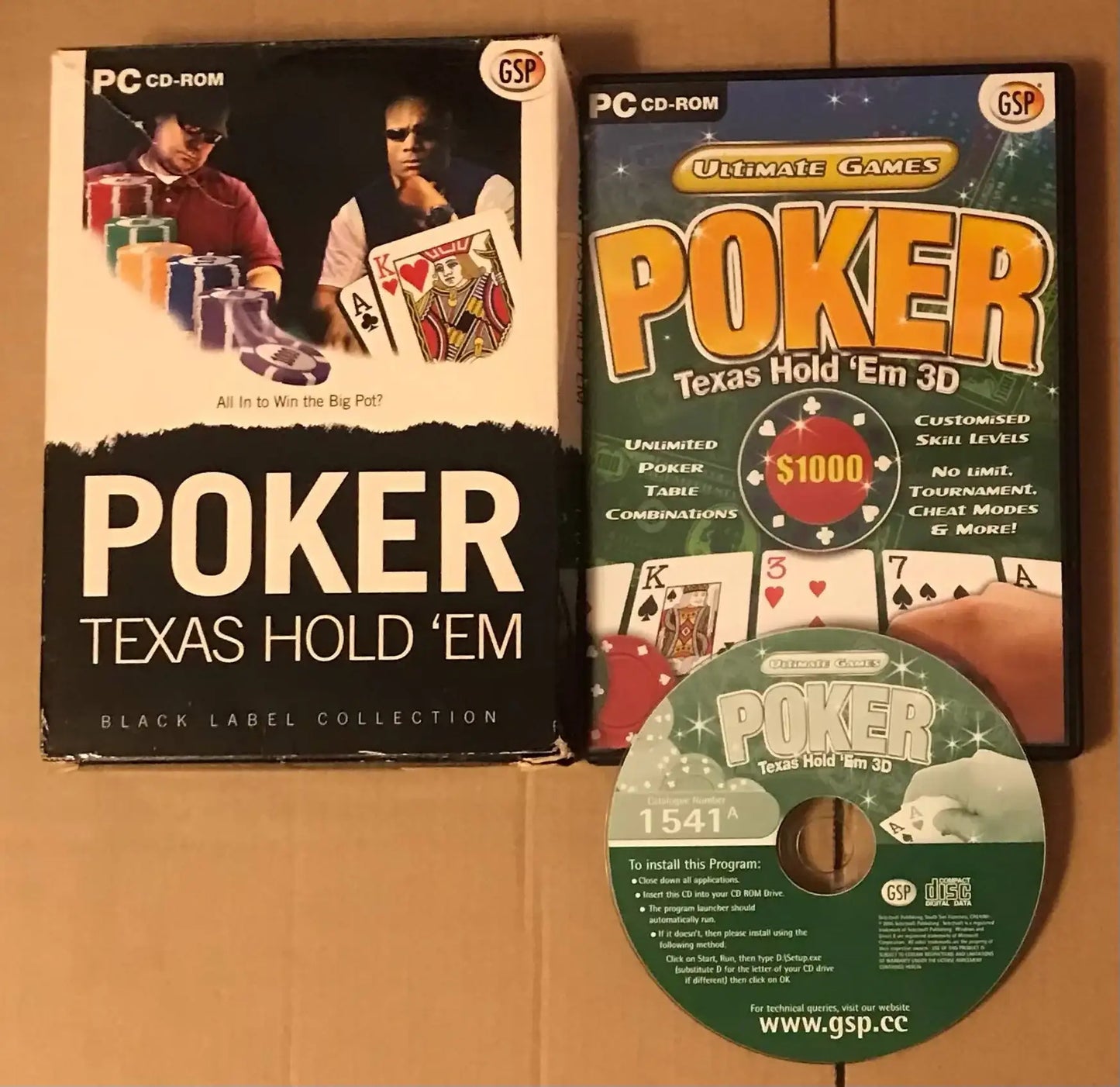 Poker Texas Hold 'em Black Label Collection Pc Cd-rom Vintage Computer Game Magretro