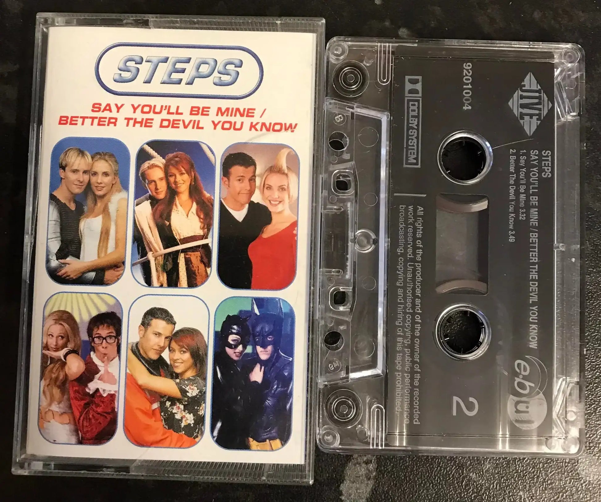 Steps, Say You'll Be Mine Single, Jive, 9201004, Ebul, Vintage Cassette Magretro