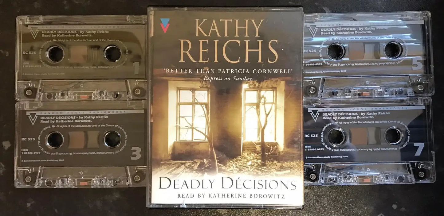 Deadly Decisions Audiobook, Kathy Reichs, rc 525, Vintage Cassette Magretro