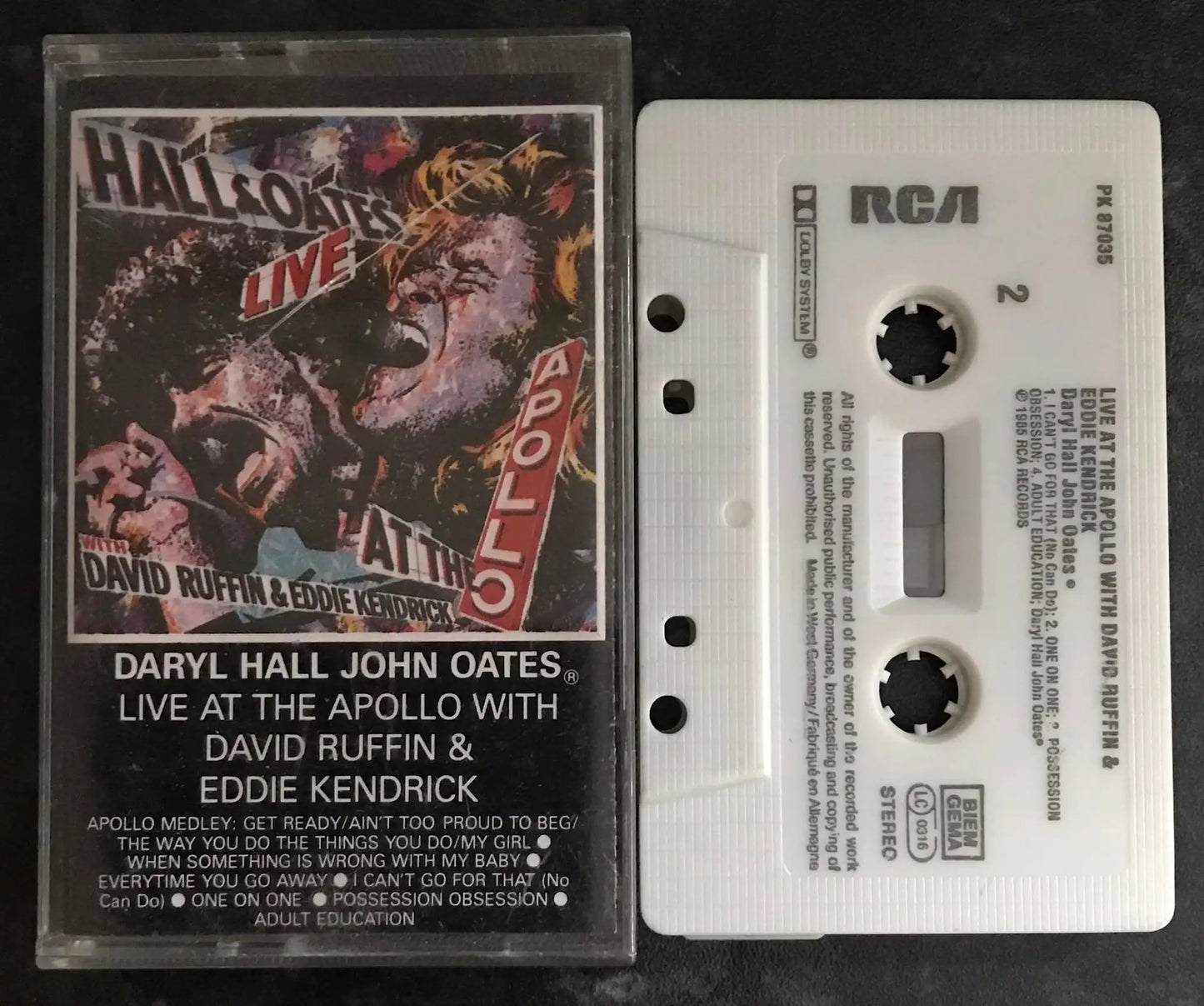 Daryl Hall, John Oates, Live at The Apollo, RCA, PK 87035, Vintage Cassette Magretro