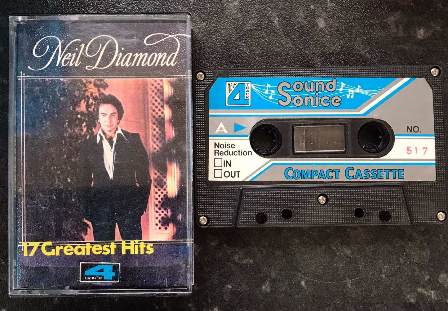 Neil Diamond, 17 Greatest Hits, Bootleg 4 Track Label, Vintage Cassette Magretro