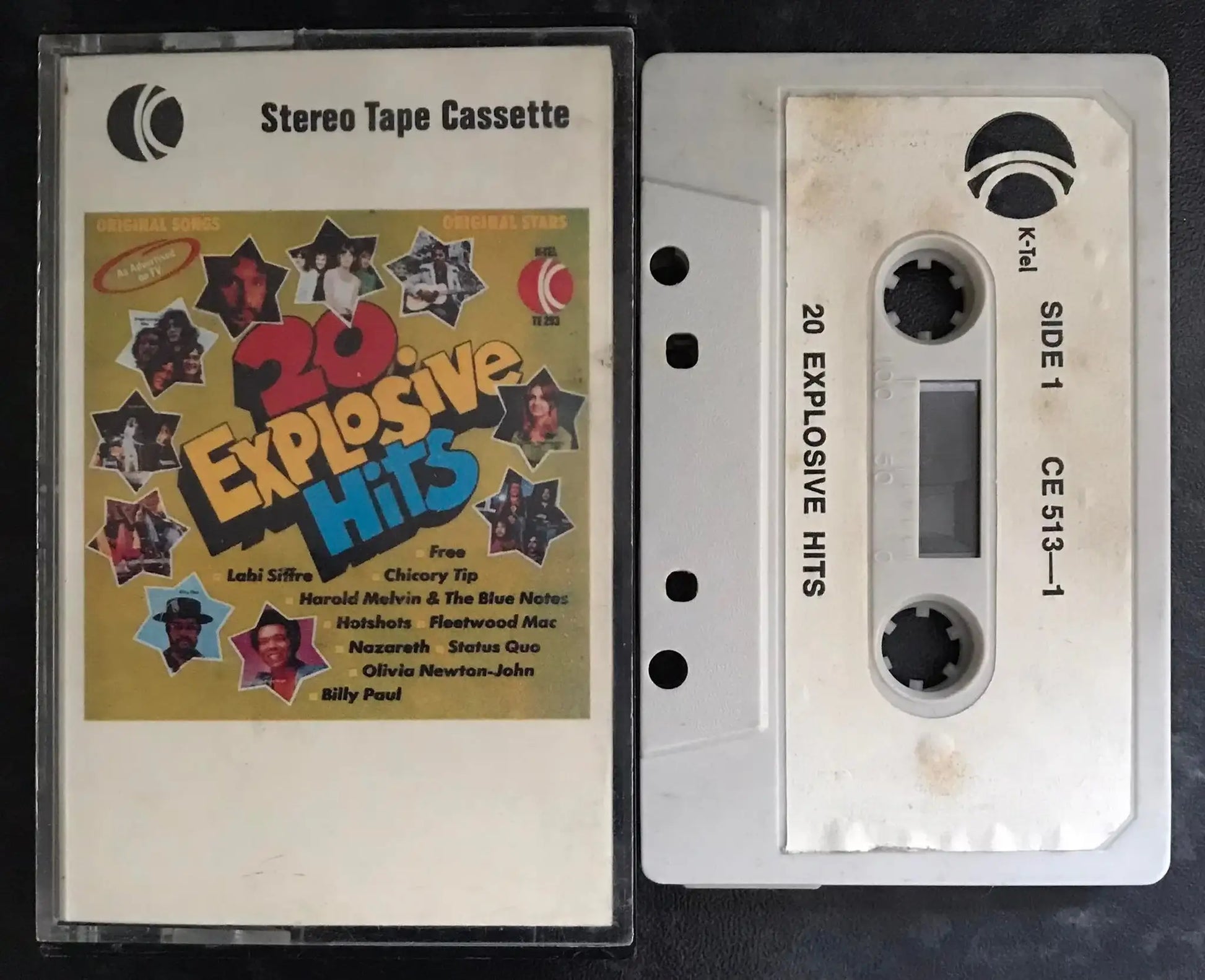 20 Explosive Hits Album, 1973, K-Tel, CE 513-1, Vintage Cassette Magretro