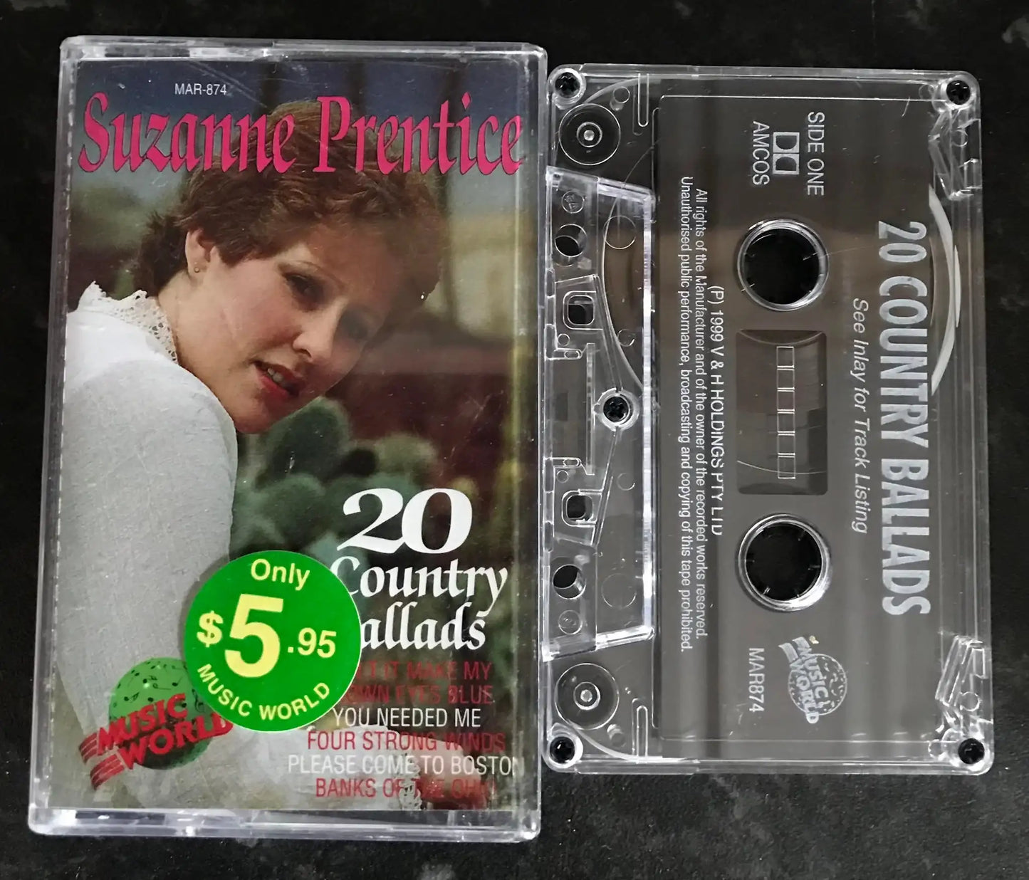 Suzanne Prentice, 20 Country Ballads, MAR-874, Music World, Vintage Cassette Magretro