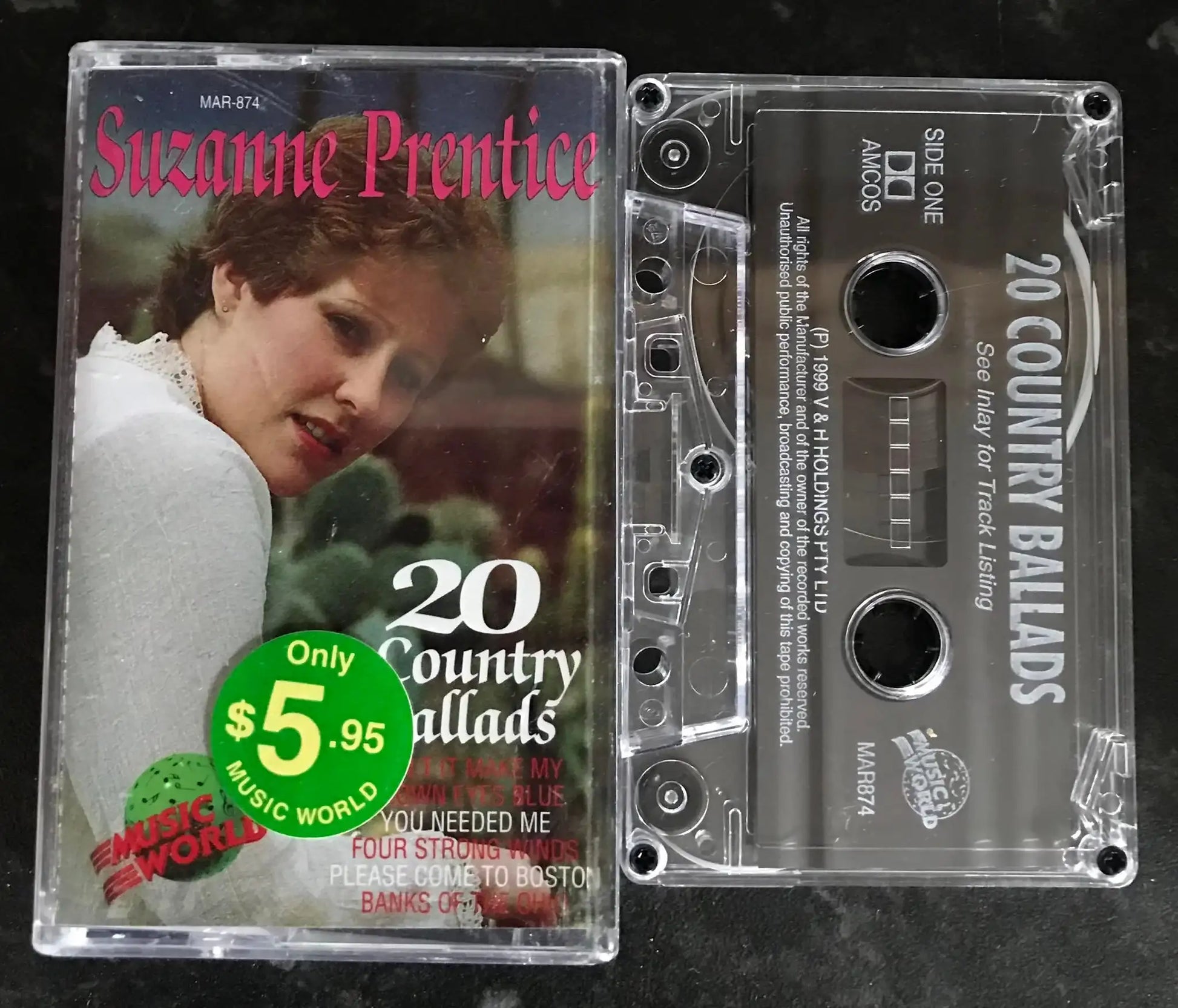 Suzanne Prentice, 20 Country Ballads, MAR-874, Music World, Vintage Cassette Magretro