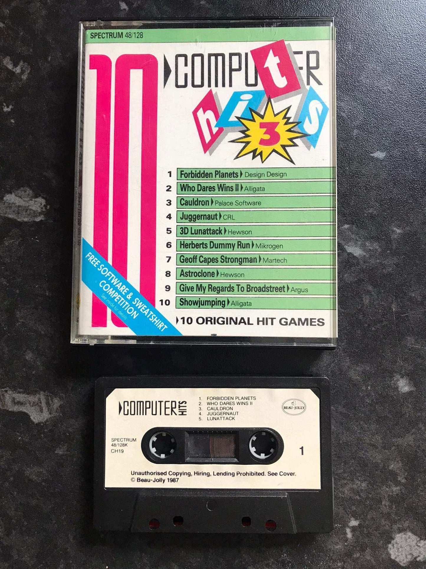 10 Computer Hits 3, ZX Spectrum by Beau Jolly, WORKING Magretro