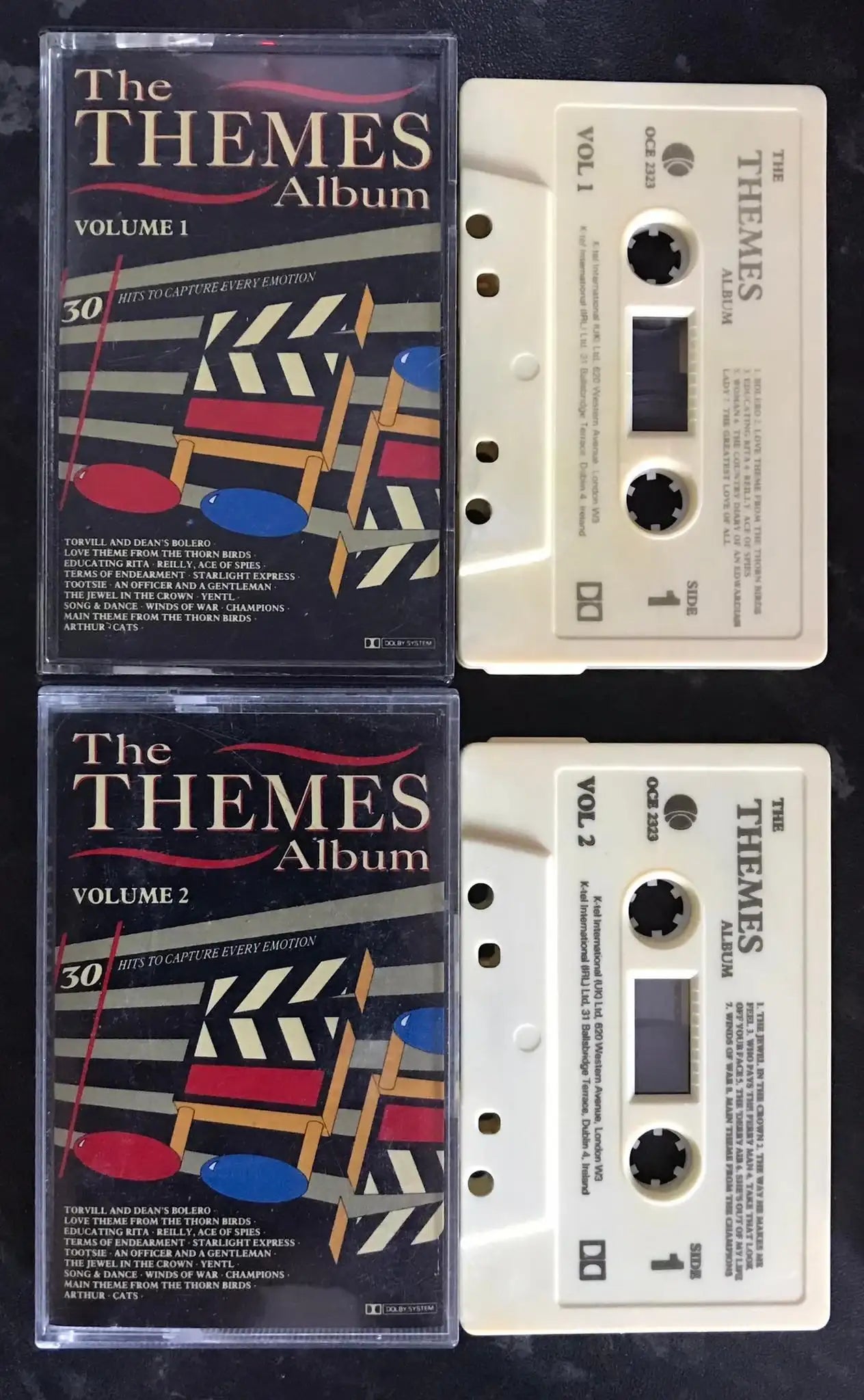 The Themes Album, Volume 1 and 2, Double Album,K-tel, OCE 2323, Vintage Cassette Magretro