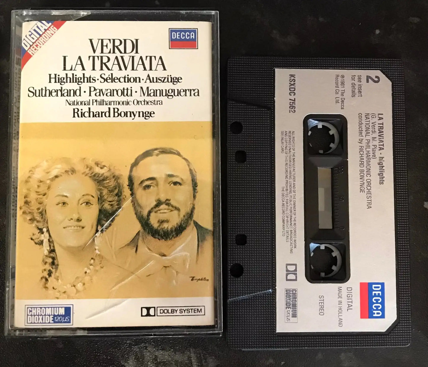 Verdi, La Traviata (Highlights), Pavarotti, Sutherland, Decca, KSXDC 7562 Magretro