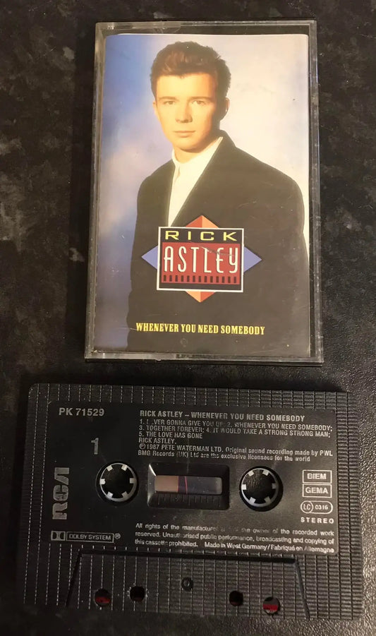 Rick Astley, Whenever You Need Somebody Album, RCA, PK 71529, Vintage Cassette Magretro