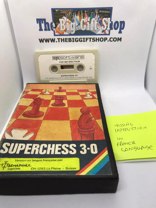 SuperChess 3 v3.0, French language (Tested), ZX Spectrum, CP Software Magretro