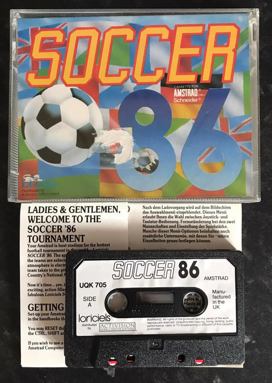 Soccer 86, Loriciels, Amstrad 464 Game, RARE Magretro