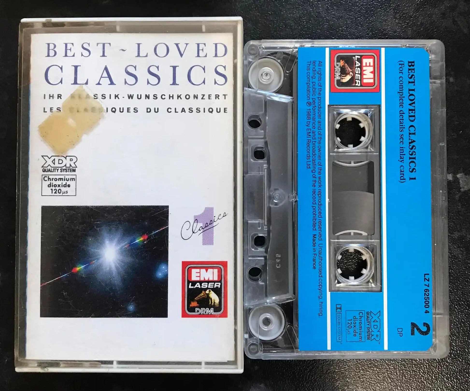 Best Loved Classics 1 Album, LZ 7 62500 4, EMI Laser, Vintage Cassette Magretro