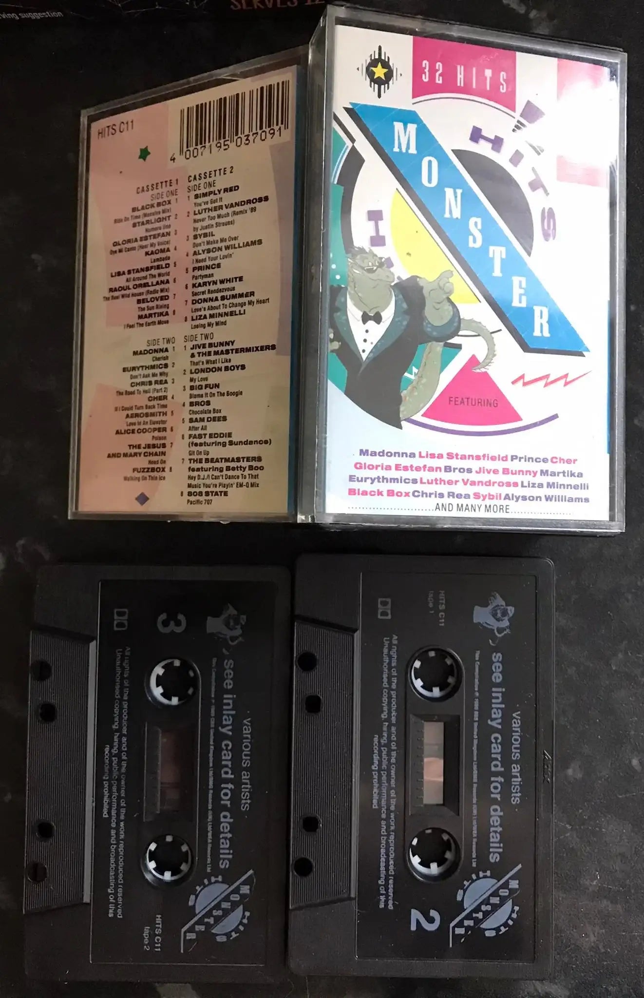 Monster Hits Double Album, CBS, HITS C11, Vintage Cassette Magretro